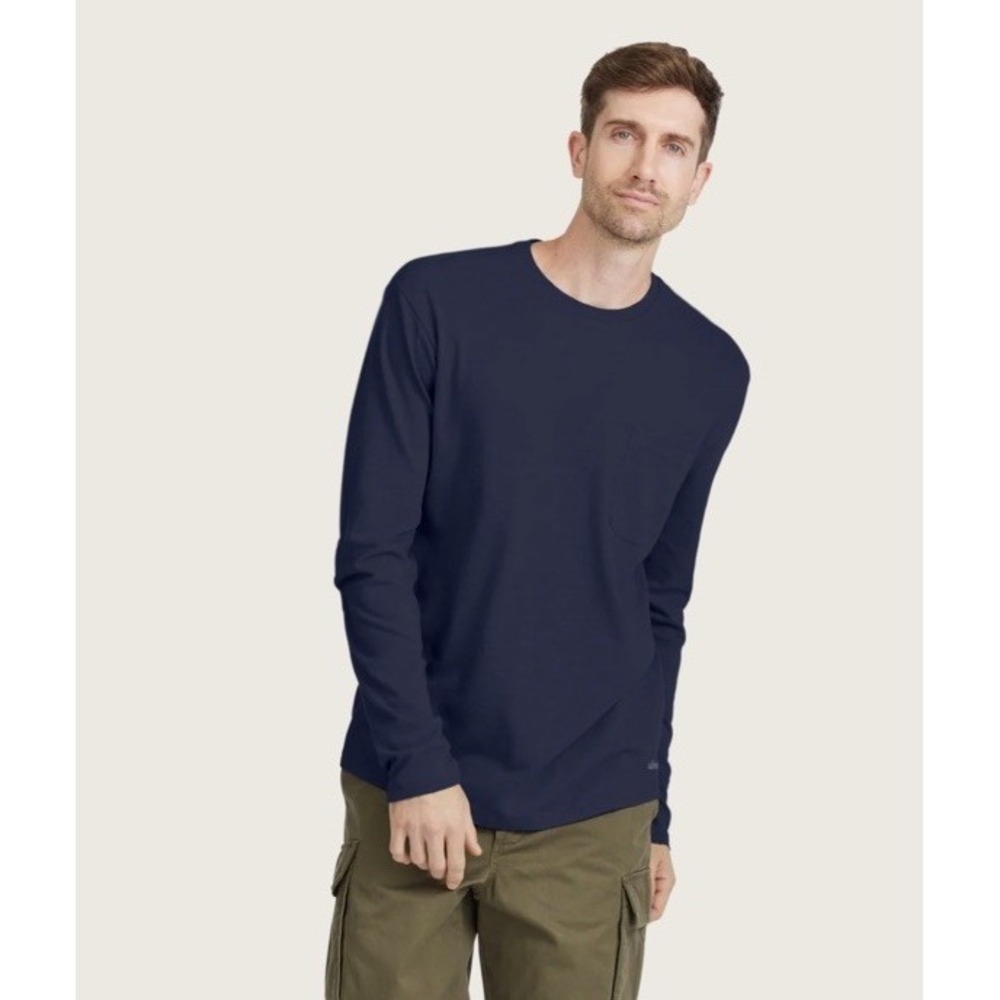 Allbirds Navy Organic Cotton Soft Merino Wool Long Sleeve Mens Shirt NWT XL
